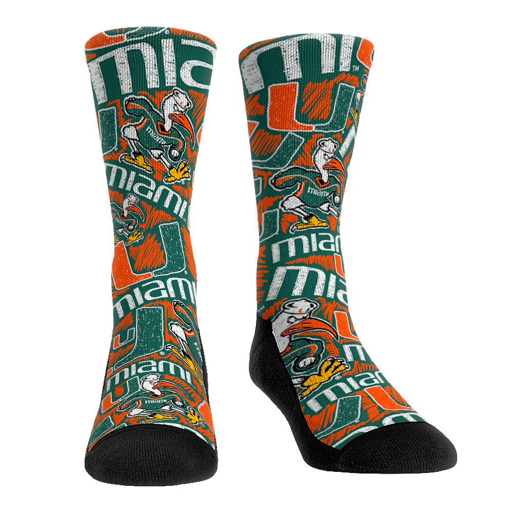 Miami Hurricanes - Logo Sketch | Rock 'Em Socks 1