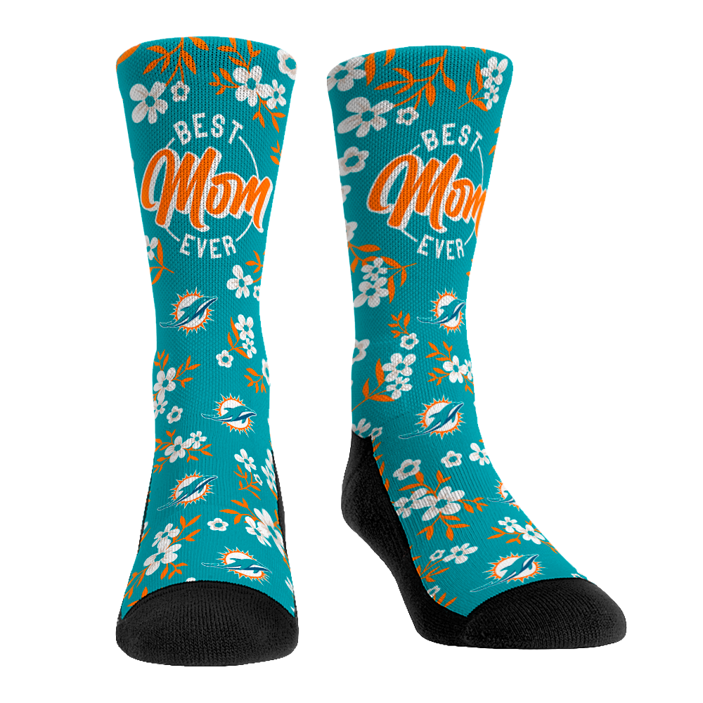 Miami Dolphins - Best Mom Floral | Rock 'Em Socks 1