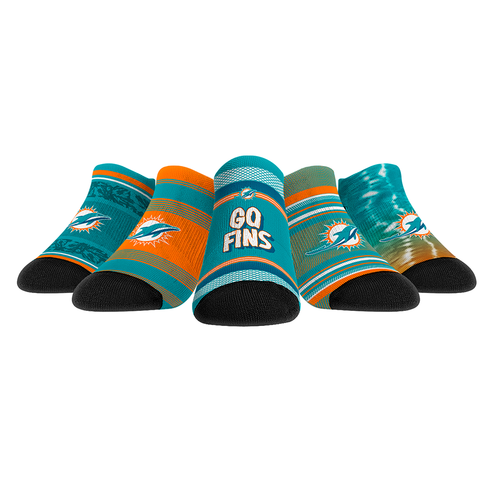Miami Dolphins - Low Cut  - Super Fan 5-Pack | Rock 'Em Socks 1