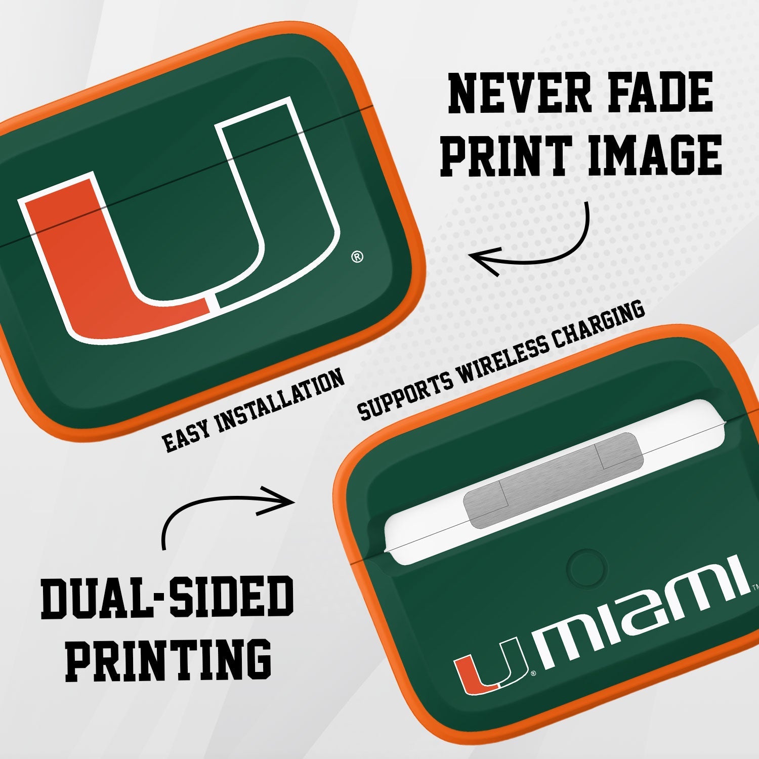Miami Hurricanes HDX AirPods Pro 1 & 2 Case Cover 3