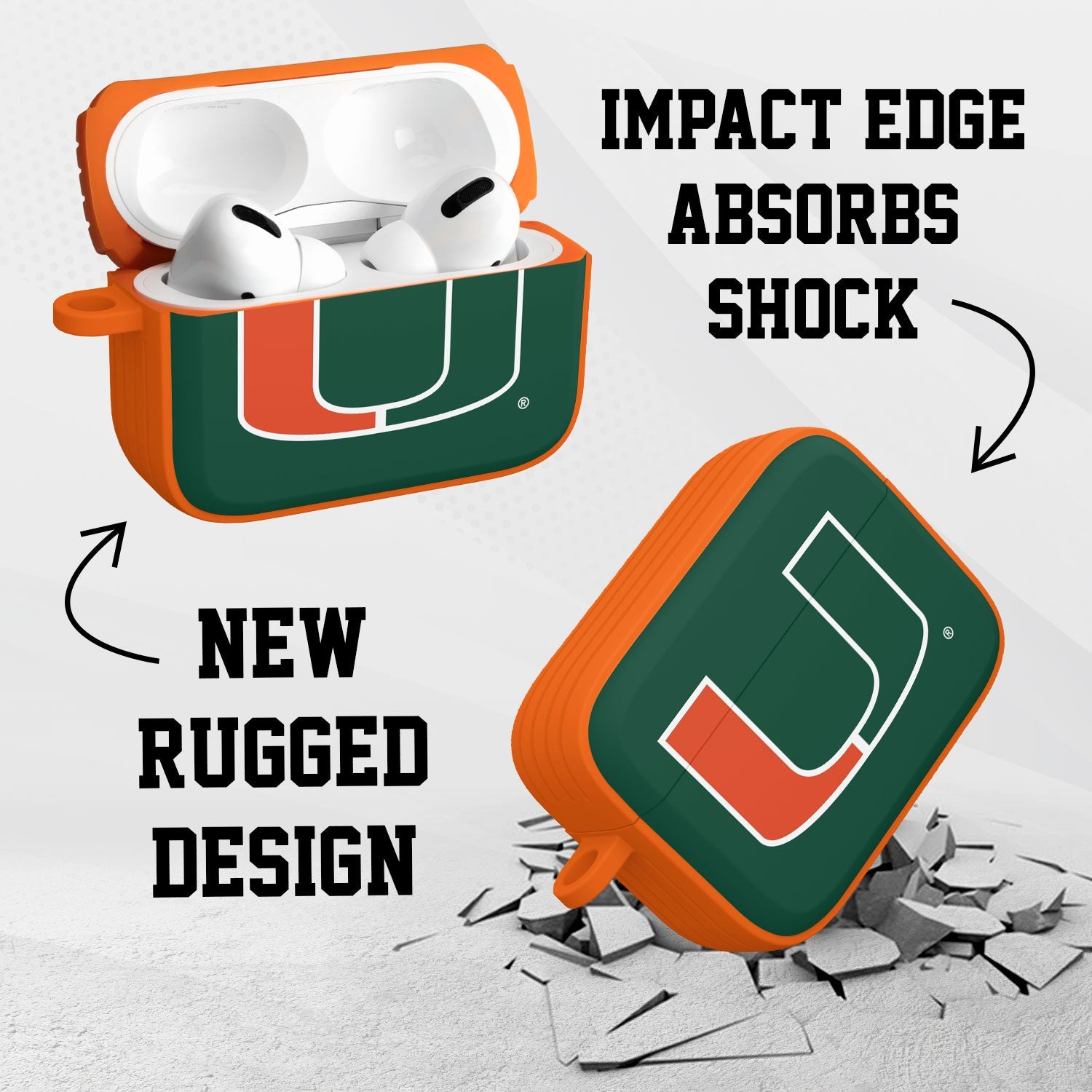 Miami Hurricanes HDX AirPods Pro 1 & 2 Case Cover 2