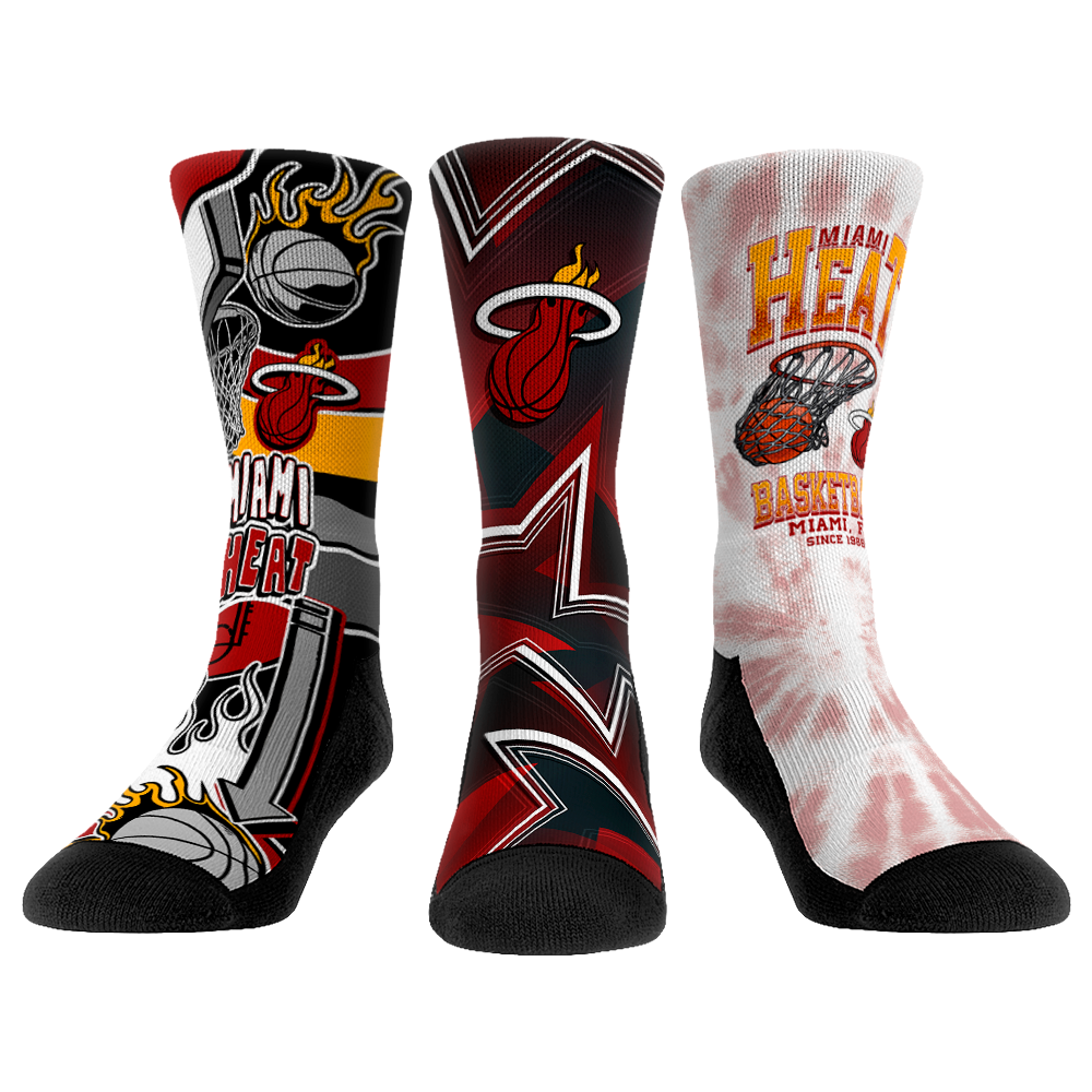 Miami Heat - Slam Dunk  - 3-Pack | Rock 'Em Socks