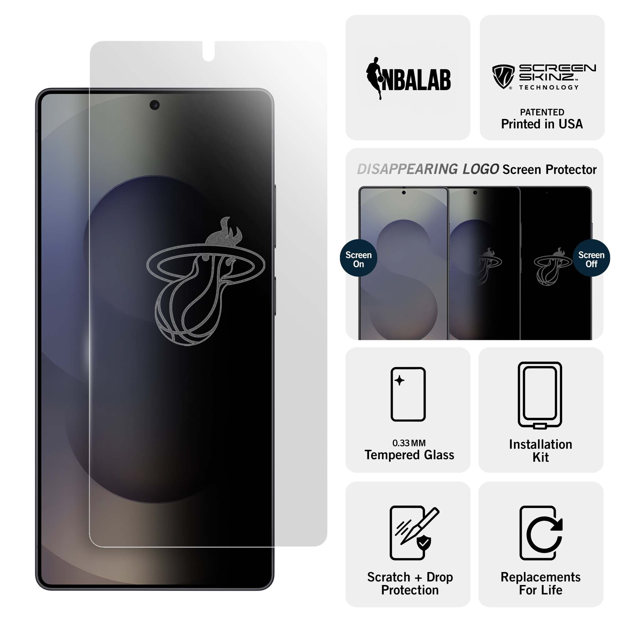 Miami Heat Samsung Clear Screen Protector 3