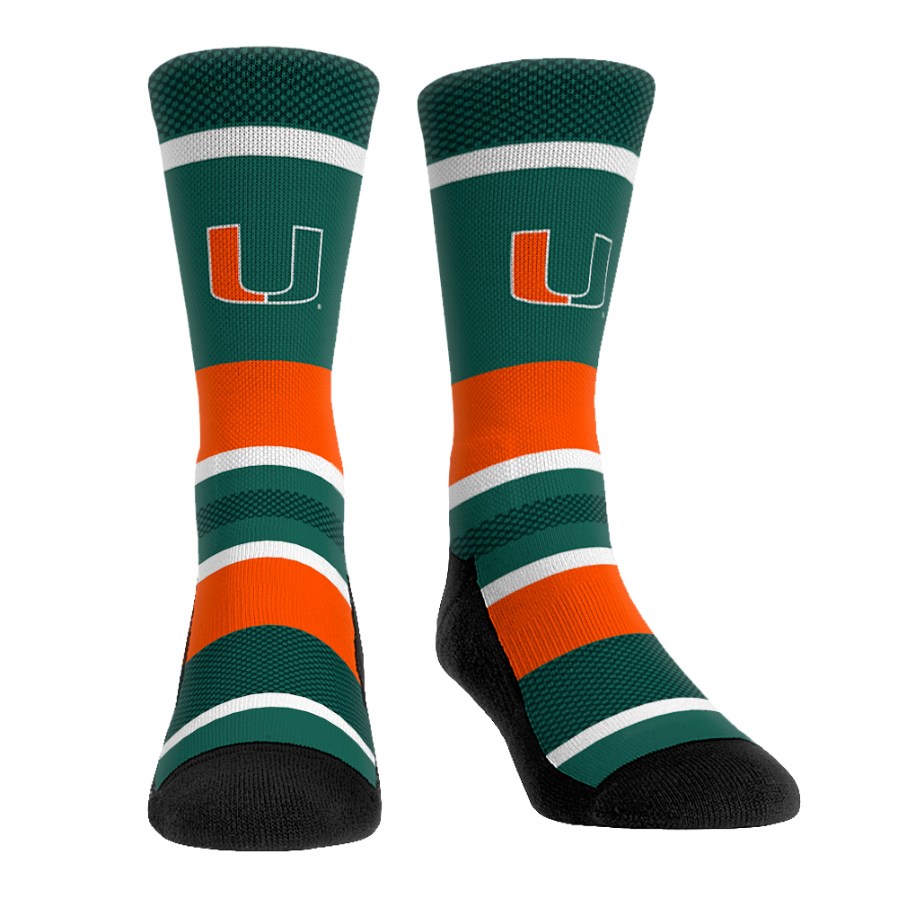 Miami Hurricanes - Tech Stripe | Rock 'Em Socks 1