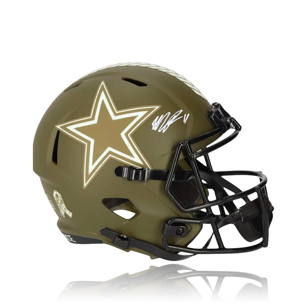 Micah Parsons Dallas Cowboys Autographed Salute to Service Speed Mini Helmet 1