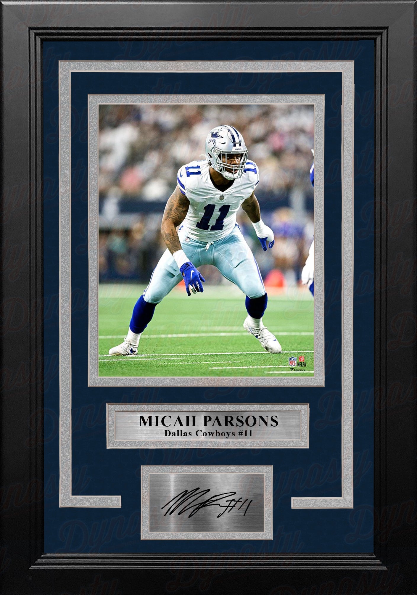 Micah Parsons in Action Dallas Cowboys 8" x 10" Framed Football Photo with Engraved Autograph 1