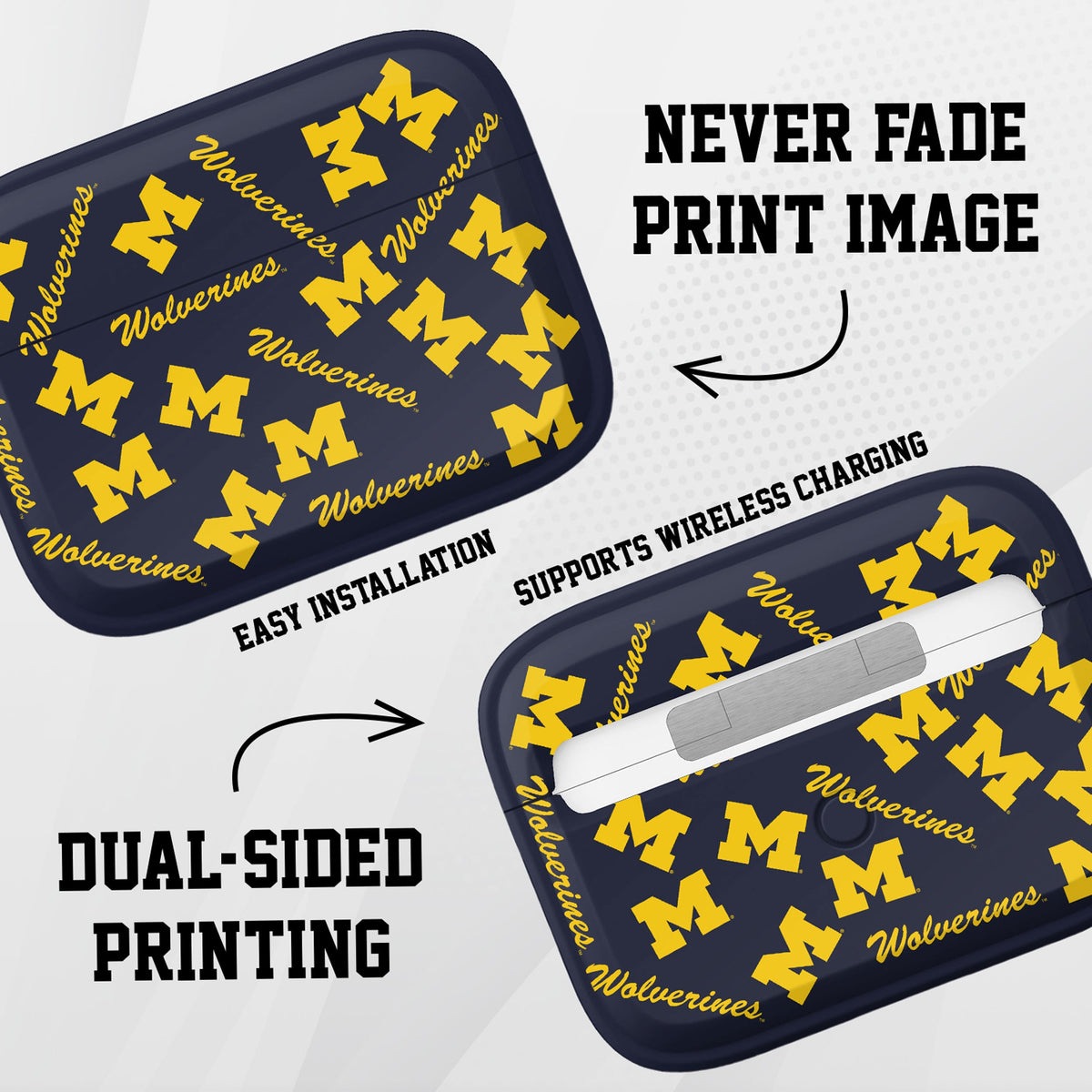 Michigan Wolverines HDX AirPods Pro 1 & 2 Case Cover | Affinity Bands 7