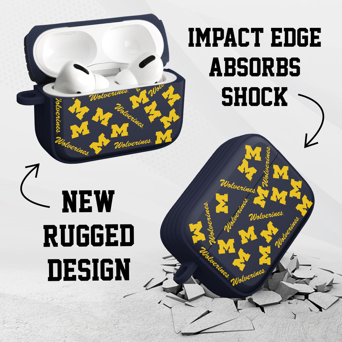 Michigan Wolverines HDX AirPods Pro 1 & 2 Case Cover | Affinity Bands 8