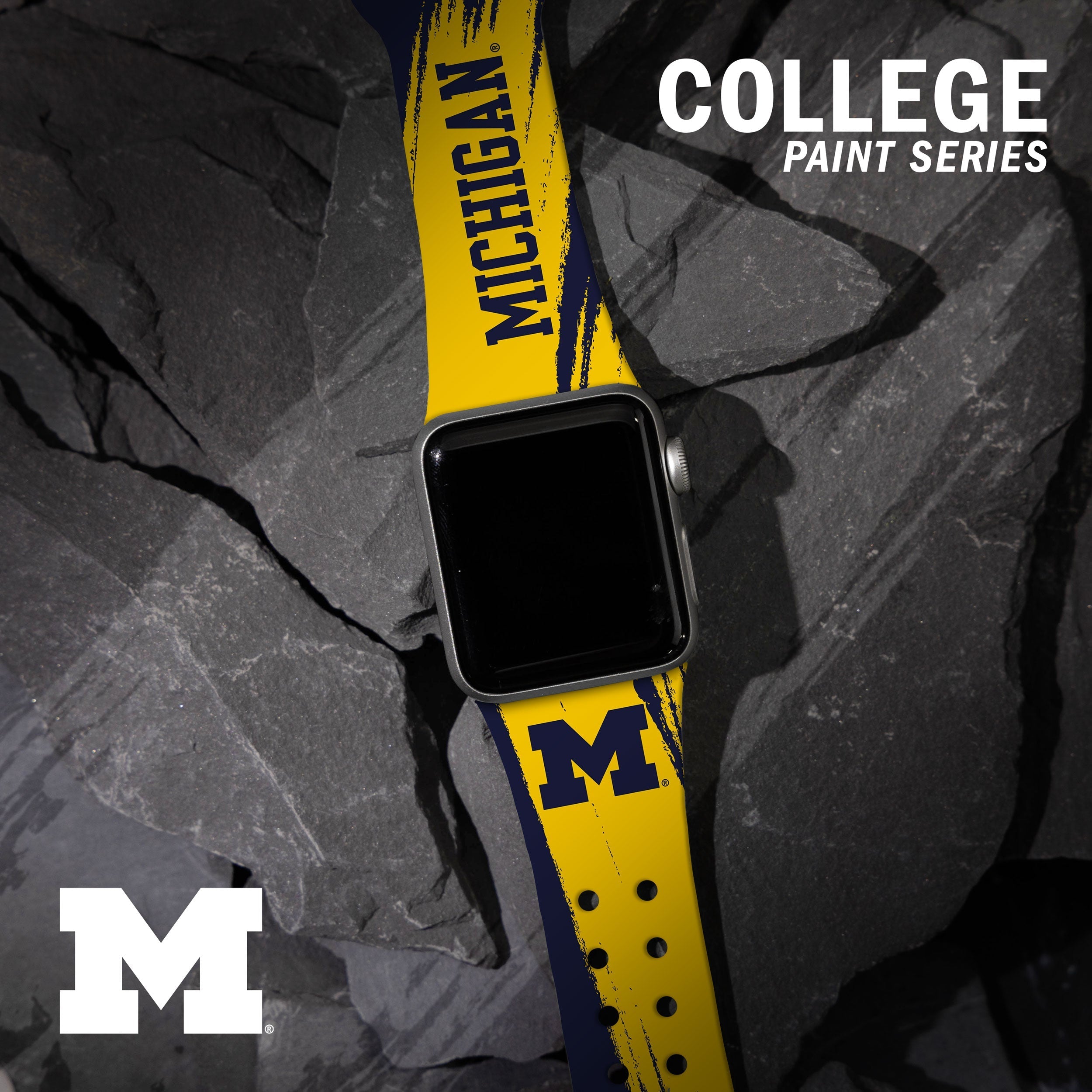 Michigan Wolverines HD Apple Watch Band 33