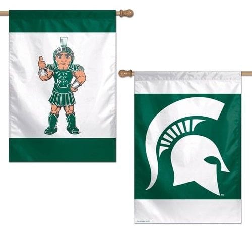 Michigan State Flag 2 Sided Vertical Sparty House Banner