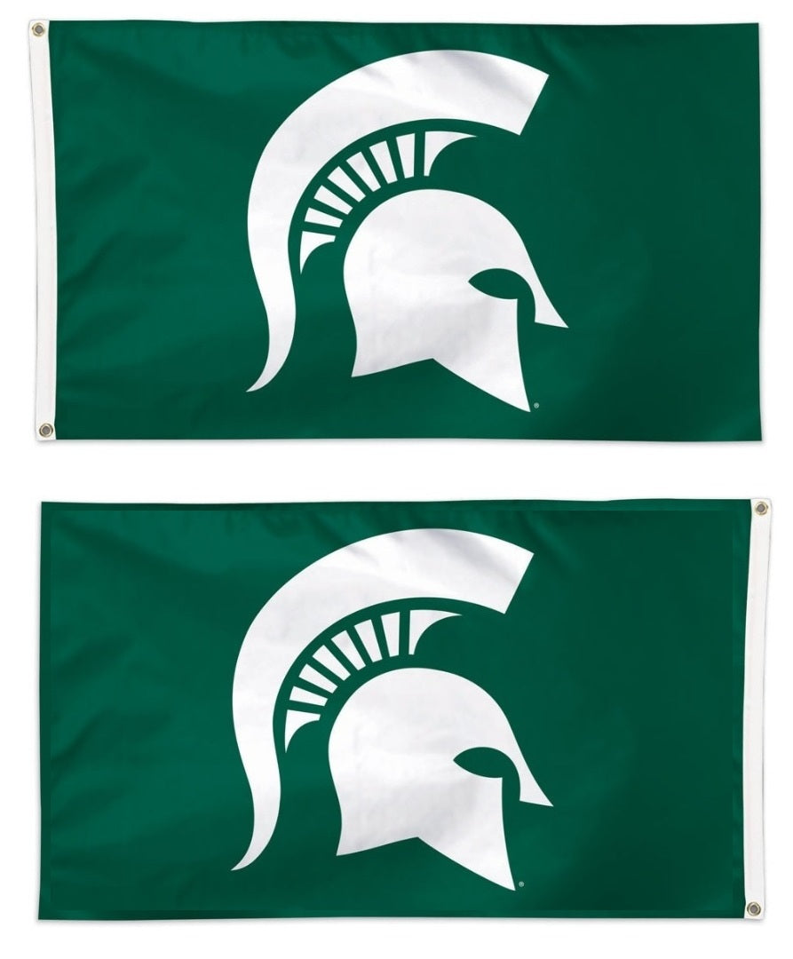 Michigan State Spartans 2 Sided Green 3x5 Flag