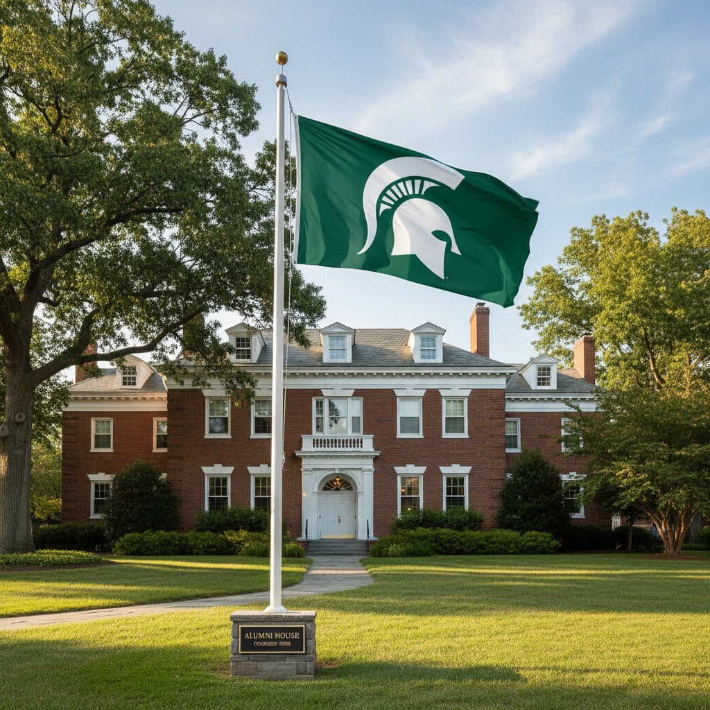 Michigan State Spartans 2 Sided Green 3x5 Flag