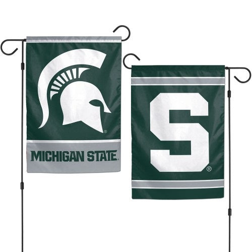 Michigan State Spartans Garden Flag 2 Sided Double Logo