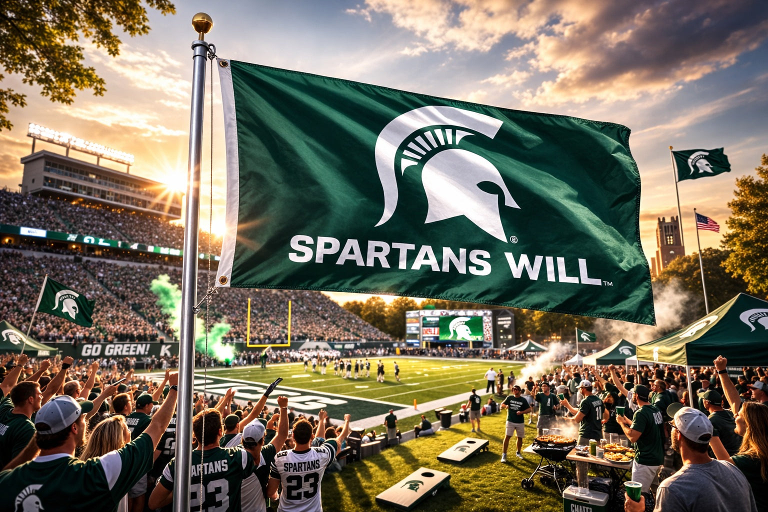 Michigan State Spartans Will 3x5 Flag