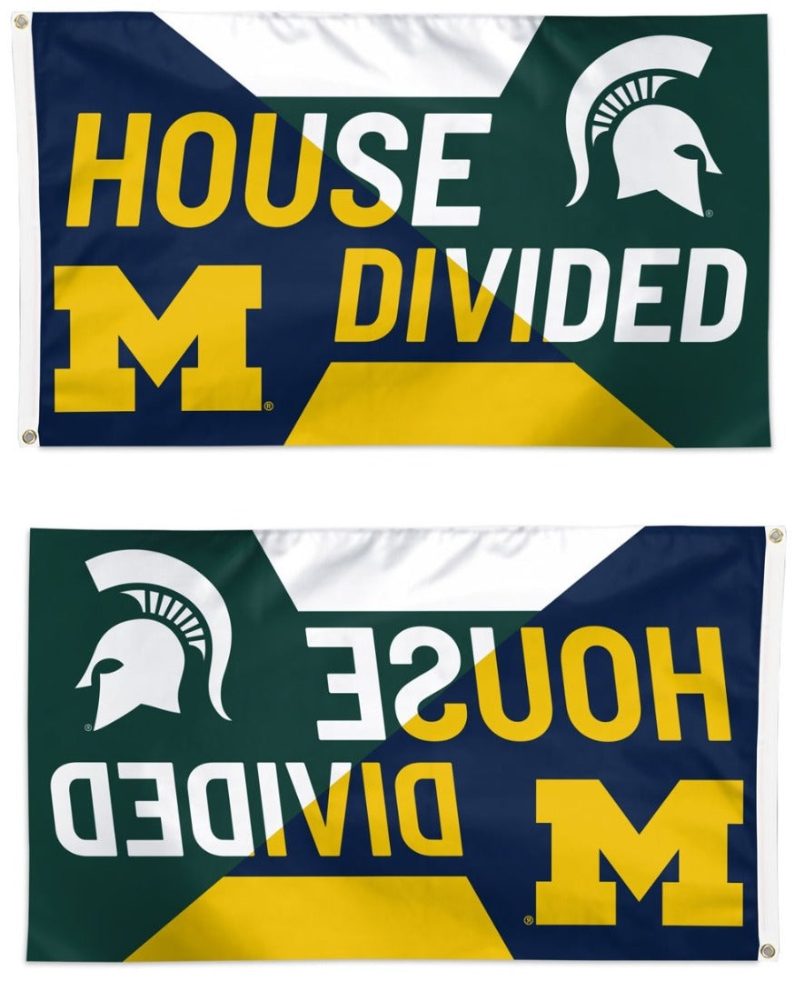 Michigan State vs Michigan House Divided Flag 3x5 Rivalry