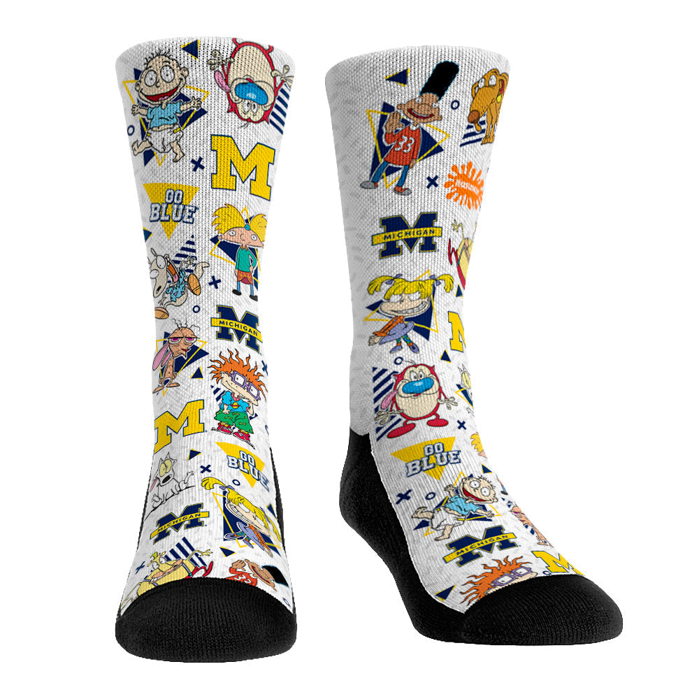 Michigan Wolverines - 90's Nickelodeon Characters All-Over | Rock 'Em Socks