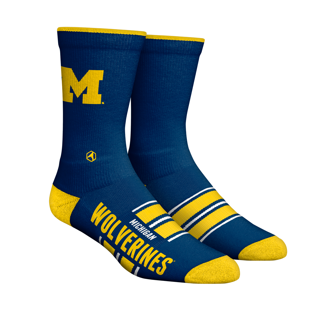 Michigan Wolverines - Gametime Stripe (Knitted) | Rock 'Em Socks 1