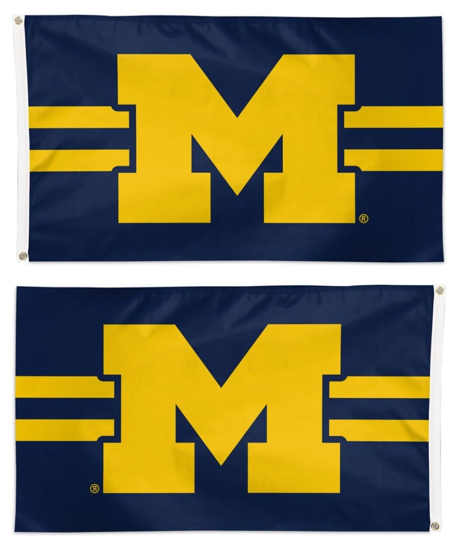 Michigan Wolverines Flag 3x5 Logo Stripe