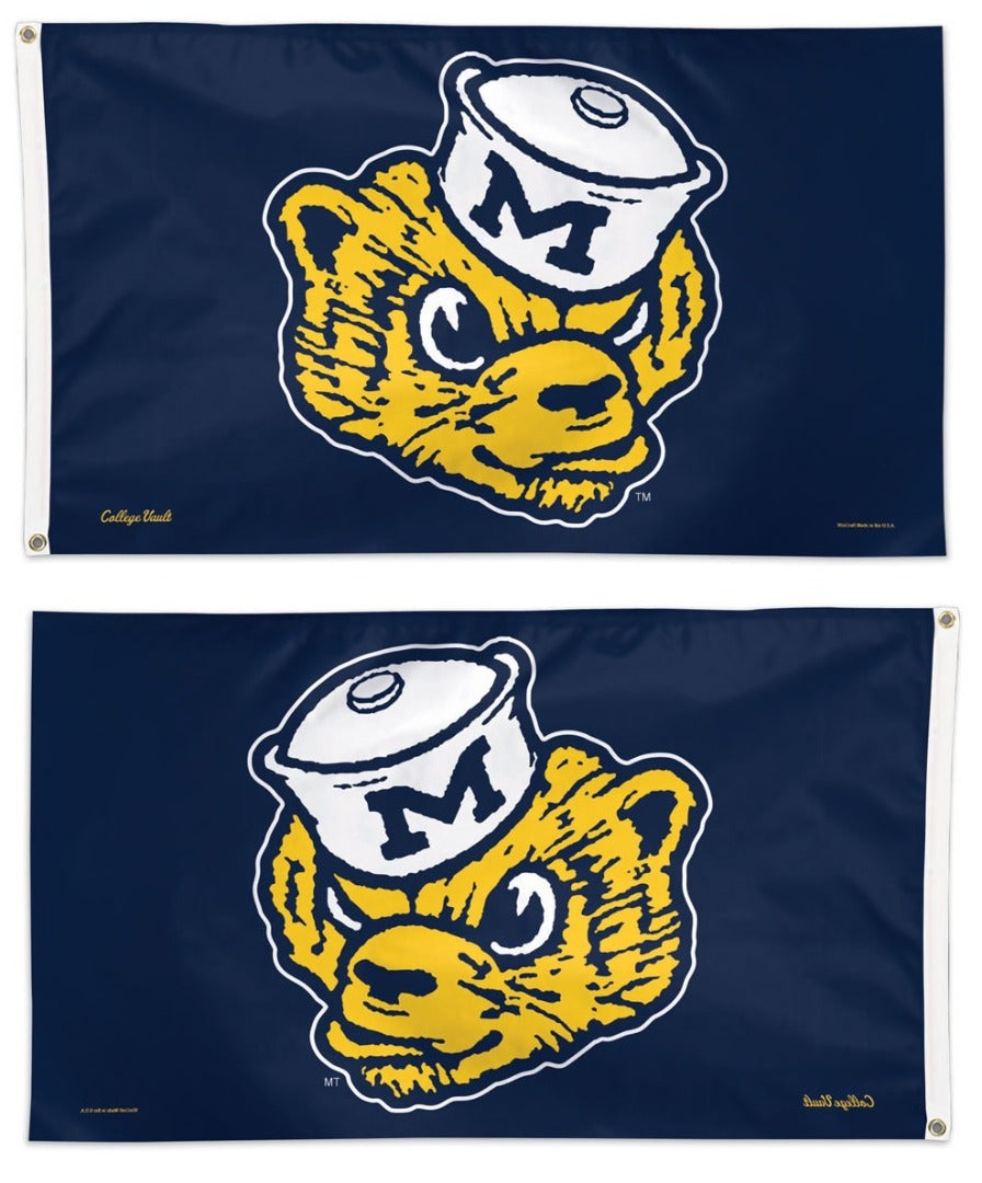 Michigan Wolverines Flag 3x5 Vault Vintage Logo