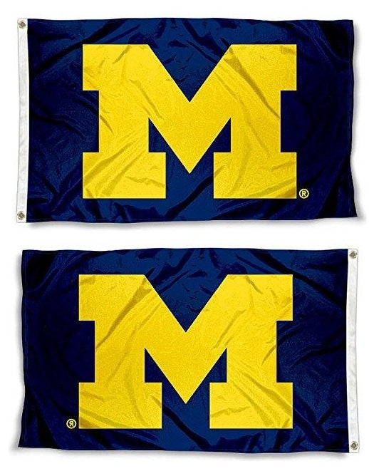 Michigan Wolverines Flag 3x5 Yellow M Logo
