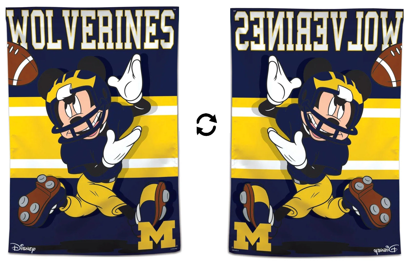 Michigan Wolverines Flag Mickey Mouse Football Banner