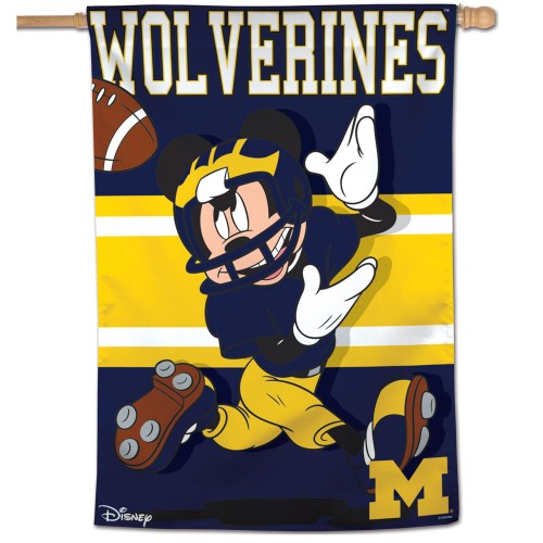Michigan Wolverines Flag Mickey Mouse Football Banner