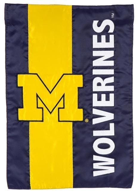 Michigan Wolverines Garden Flag 2 Sided Applique