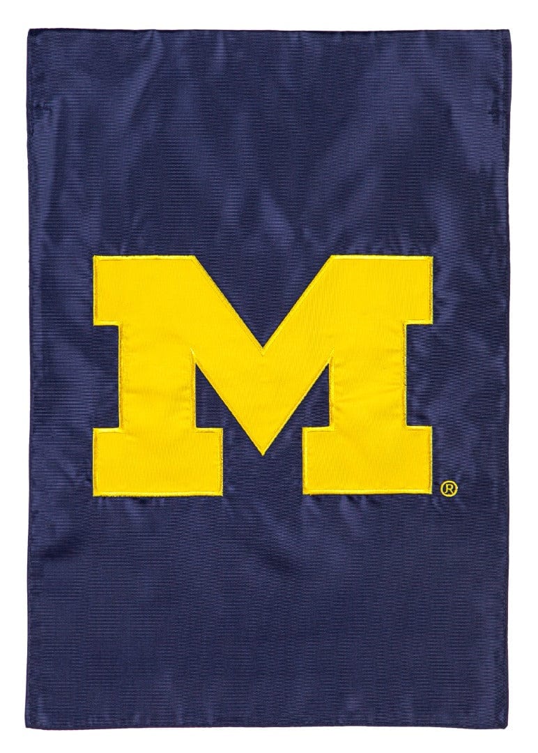 Michigan Wolverines Garden Flag 2 Sided Applique Logo