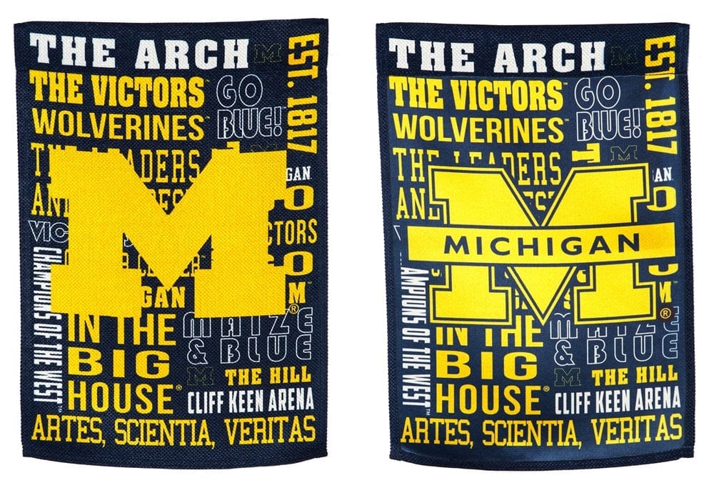 Michigan Wolverines Garden Flag 2 Sided Fan Rules The Victors