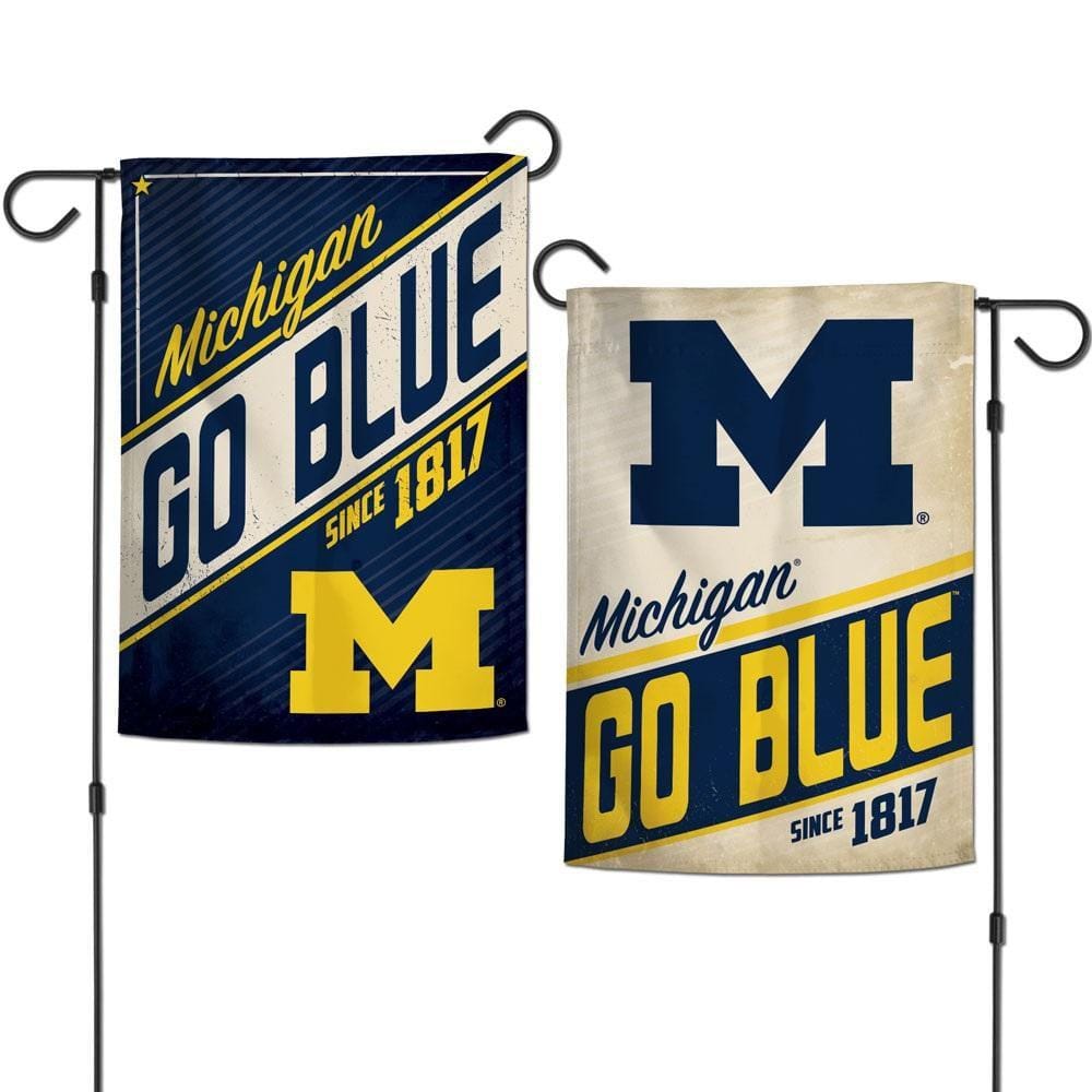 Michigan Wolverines Garden Flag 2 Sided Retro Logo