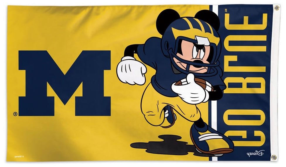 Michigan Wolverines Mickey Mouse Flag 3x5 Disney Go Blue Football