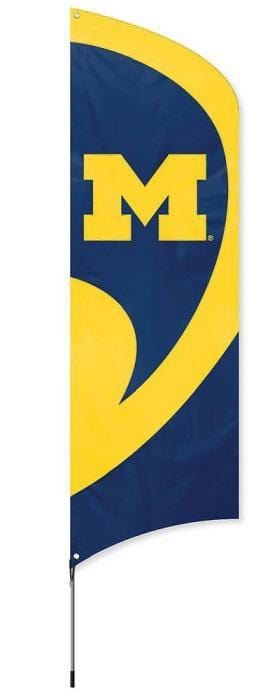 Michigan Wolverines Tall Team Feather Flag with Flagpole