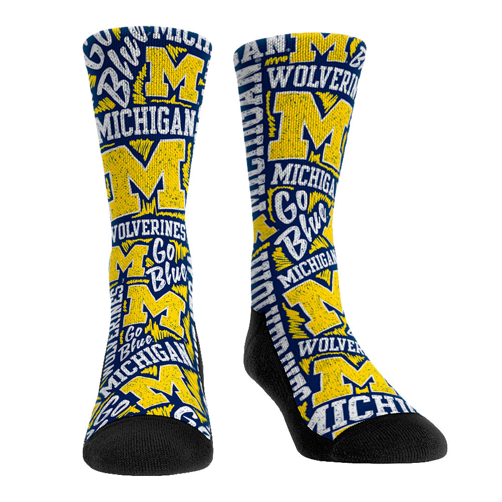 Michigan Wolverines - Logo Sketch | Rock 'Em Socks