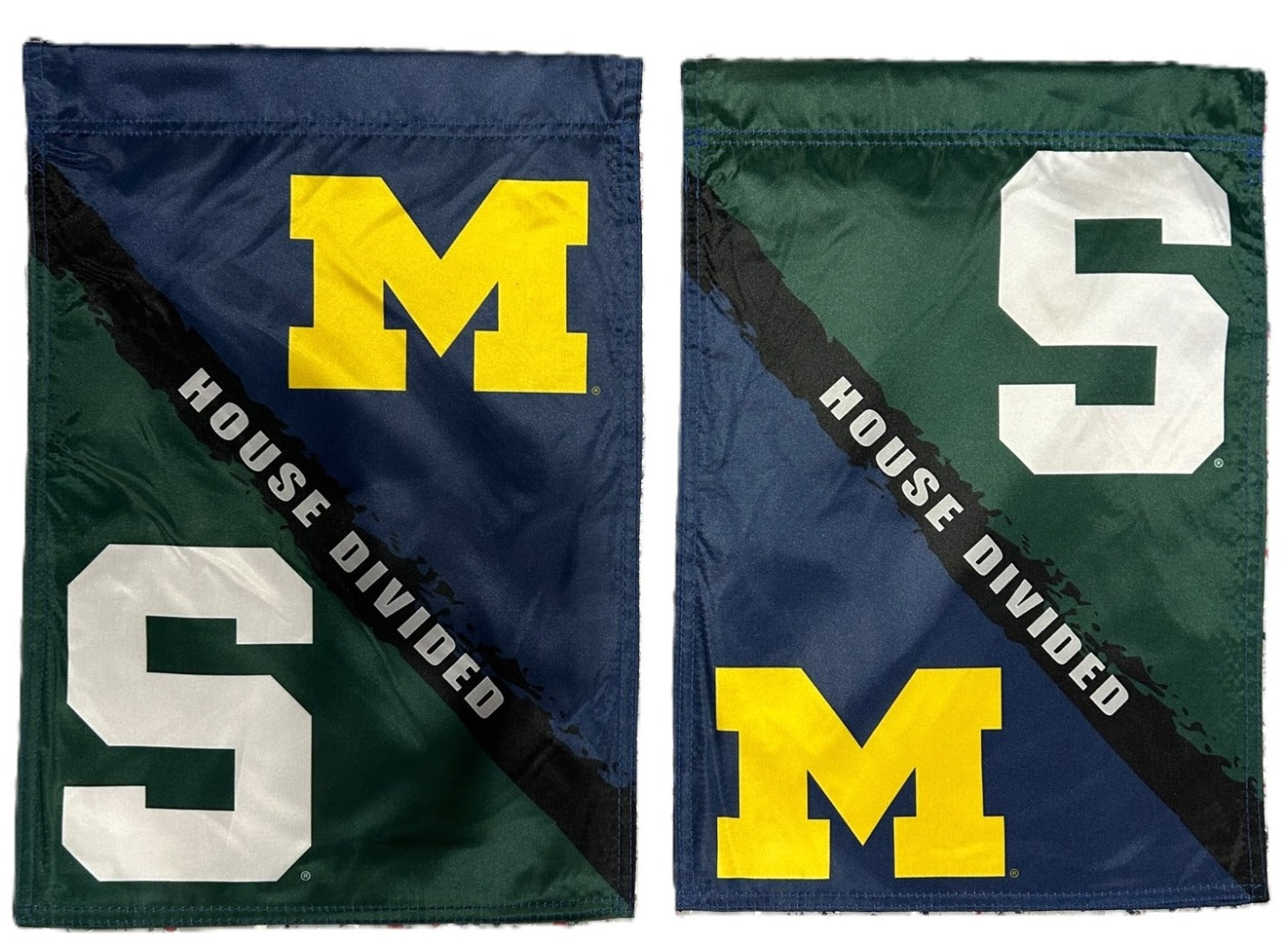 Michigan vs Michigan State House Divided Garden Flag 2 Sided Rivalry