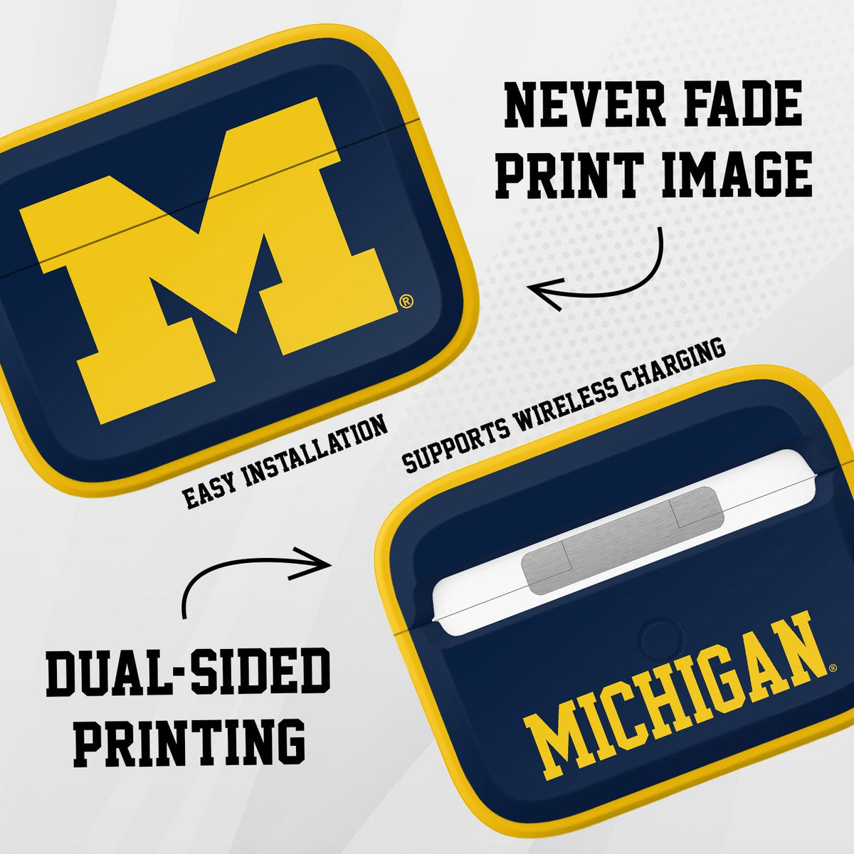 Michigan Wolverines HDX AirPods Pro 1 & 2 Case Cover | Affinity Bands 3