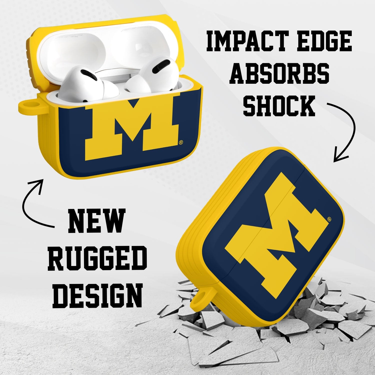 Michigan Wolverines HDX AirPods Pro 1 & 2 Case Cover | Affinity Bands
