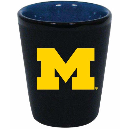 Michigan Wolverines Matte Black/Inner Color Shot Glass 1