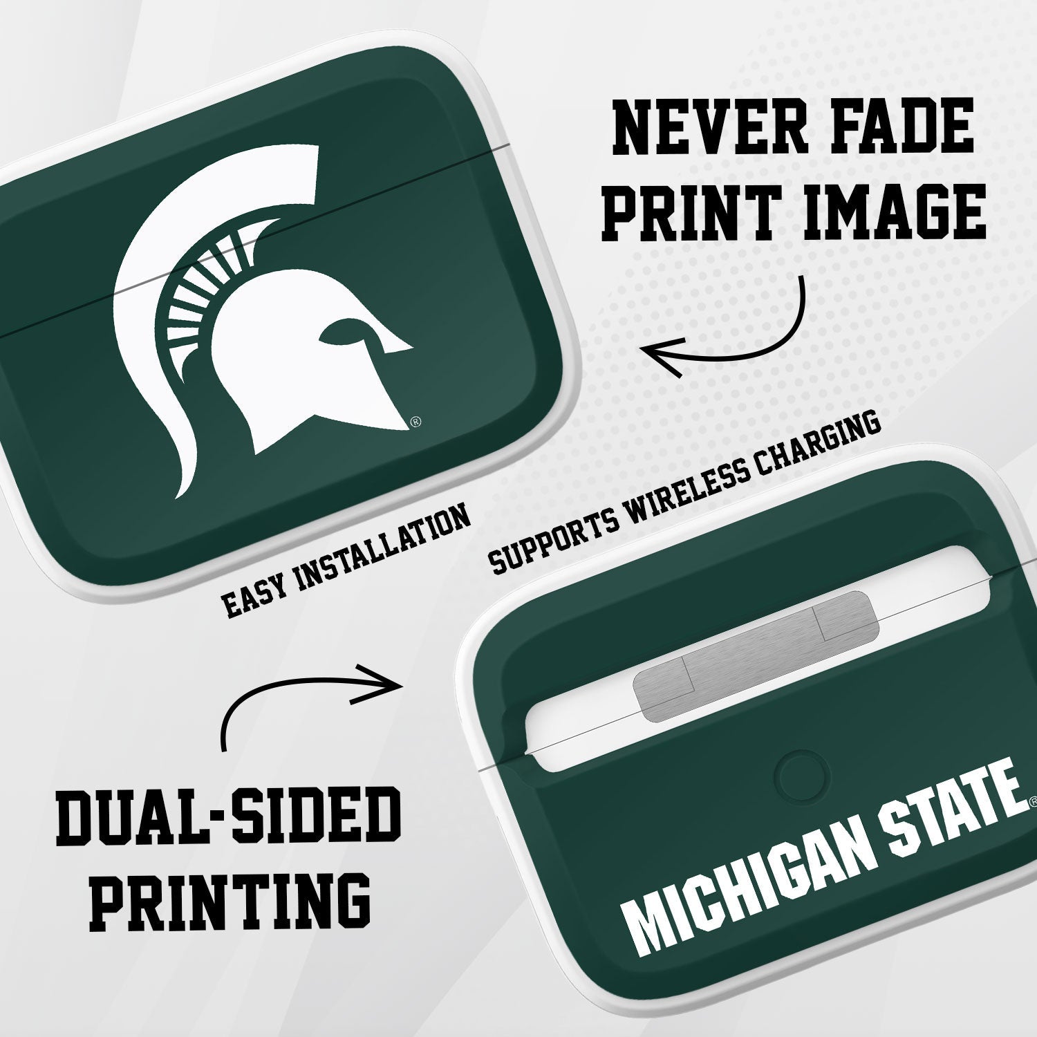 Michigan State MSU Spartans HDX Apple Airpods Pro 1 & 2 Case Cover | Affinity Bands 2