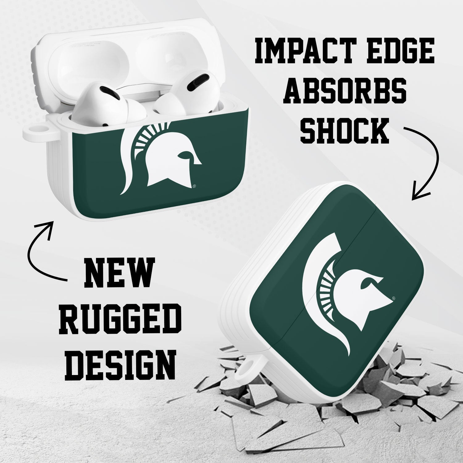 Michigan State MSU Spartans HDX Apple Airpods Pro 1 & 2 Case Cover | Affinity Bands 3