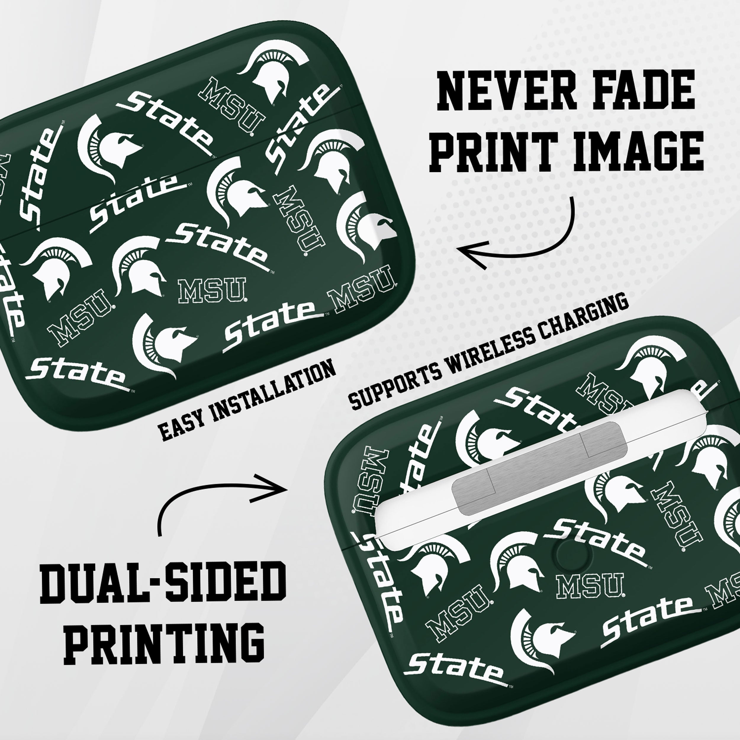 Michigan State MSU Spartans HDX Apple Airpods Pro 1 & 2 Case Cover | Affinity Bands 14