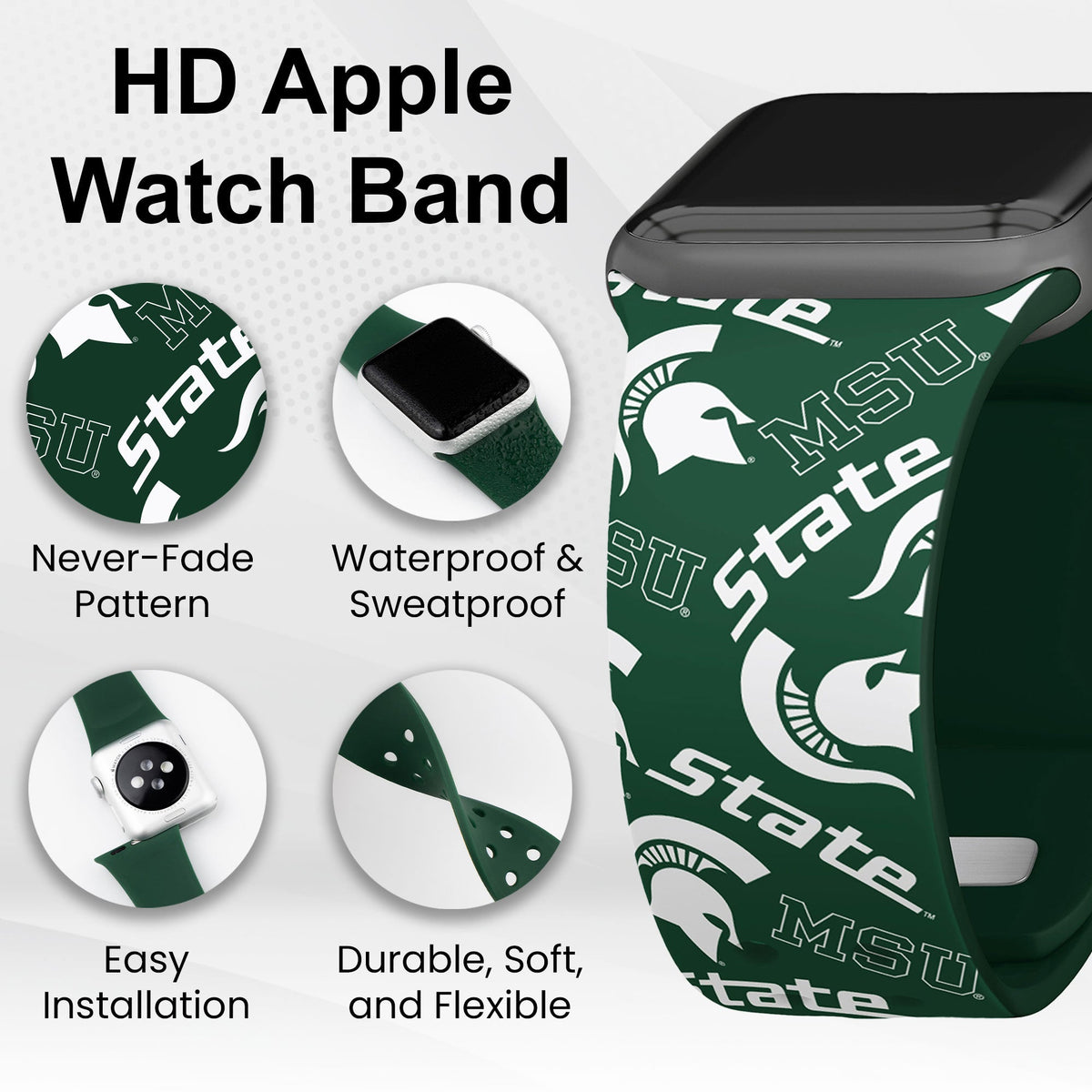 Michigan State Spartans HD Apple Watch Band | Affinity Bands 15