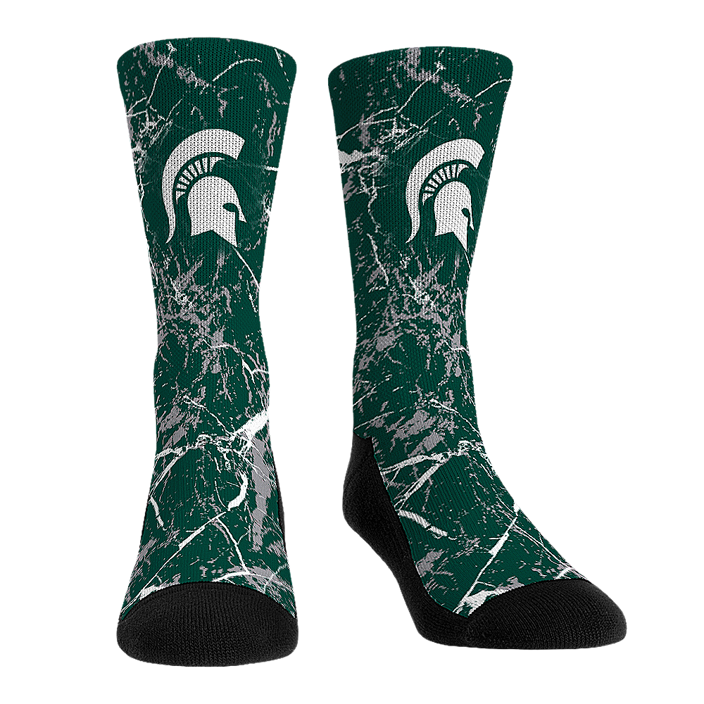 Michigan State Spartans - Cracked Marble | Rock 'Em Socks