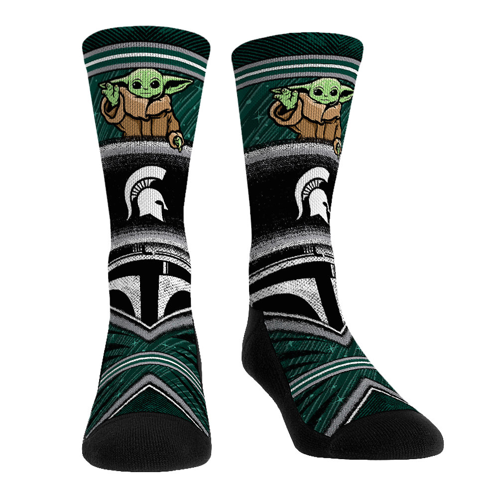 Michigan State Spartans - Star Wars  - Grogu Intergalactic Fan | Rock 'Em Socks