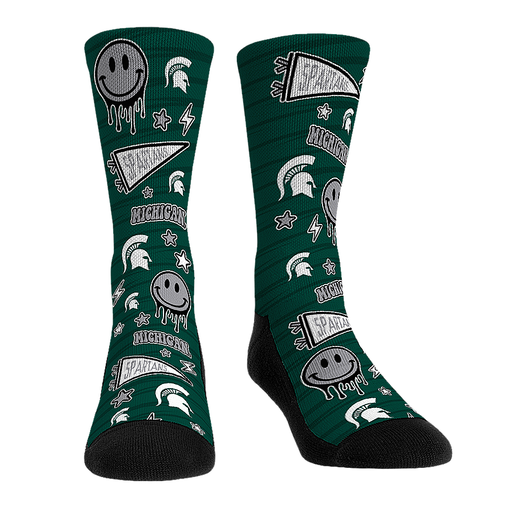 Michigan State Spartans - Smiley Stickers | Rock 'Em Socks