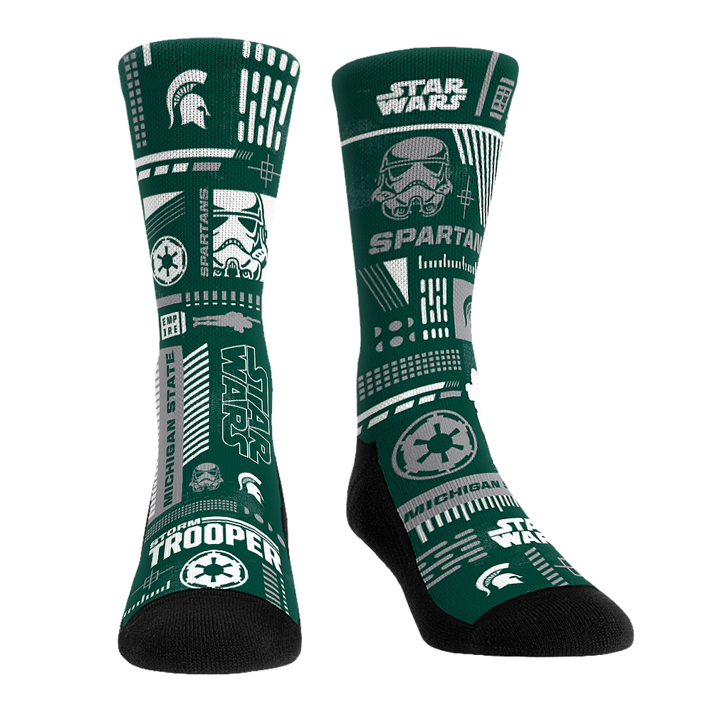 Michigan State Spartans - Star Wars  - Stormtrooper Pattern | Rock 'Em Socks