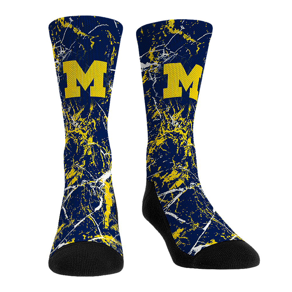 Michigan Wolverines - Cracked Marble | Rock 'Em Socks