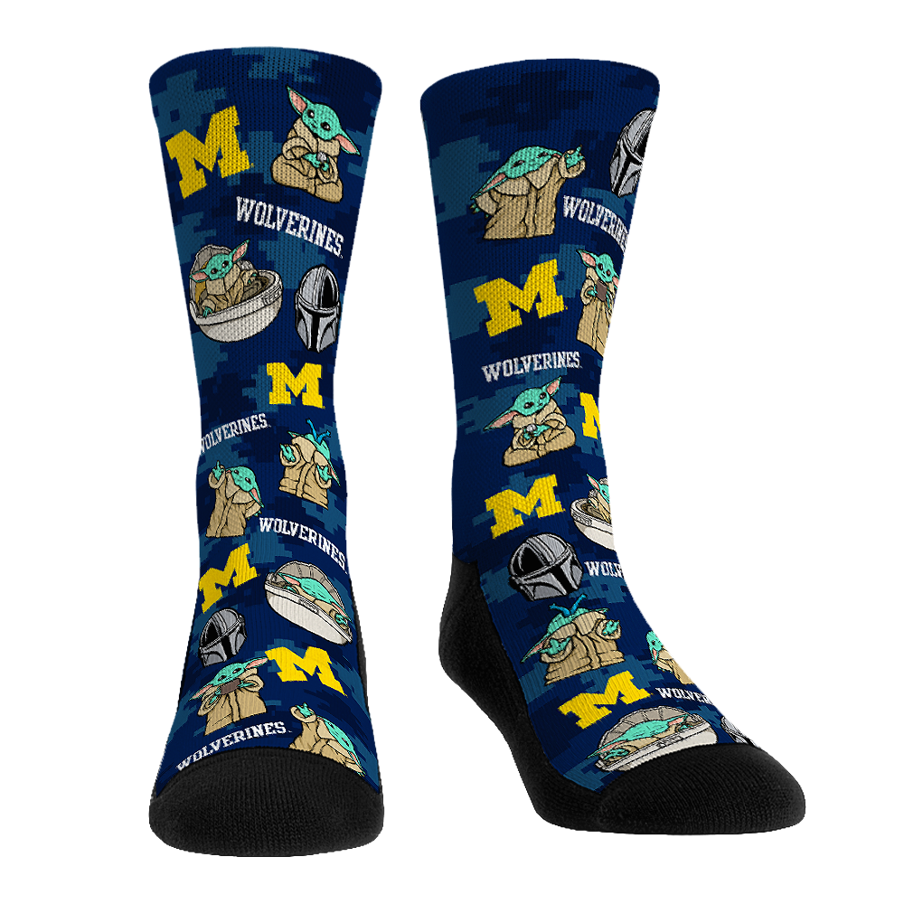 Michigan Wolverines - Star Wars  - Grogu All-Over | Rock 'Em Socks