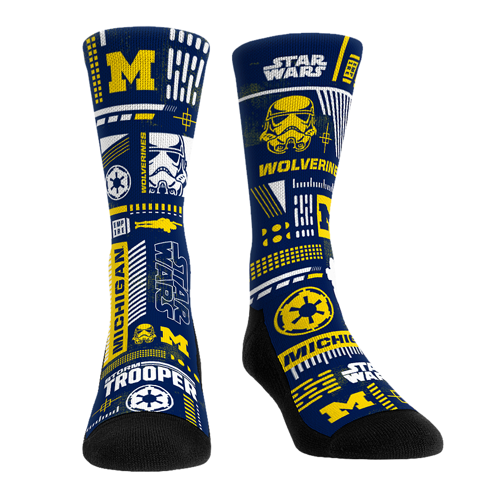 Michigan Wolverines - Star Wars  - Stormtrooper Pattern | Rock 'Em Socks