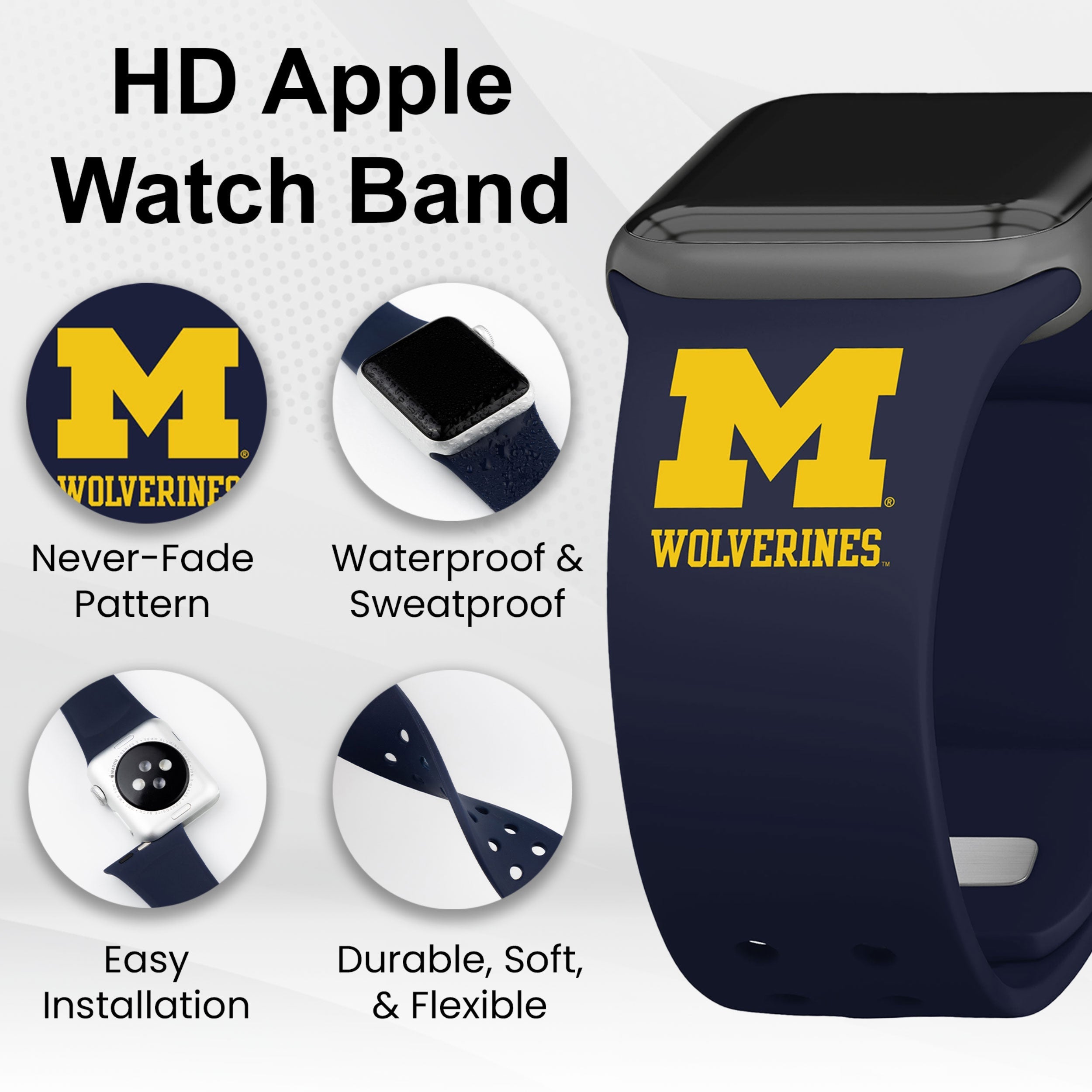 Michigan Wolverines HD Apple Watch Band 20