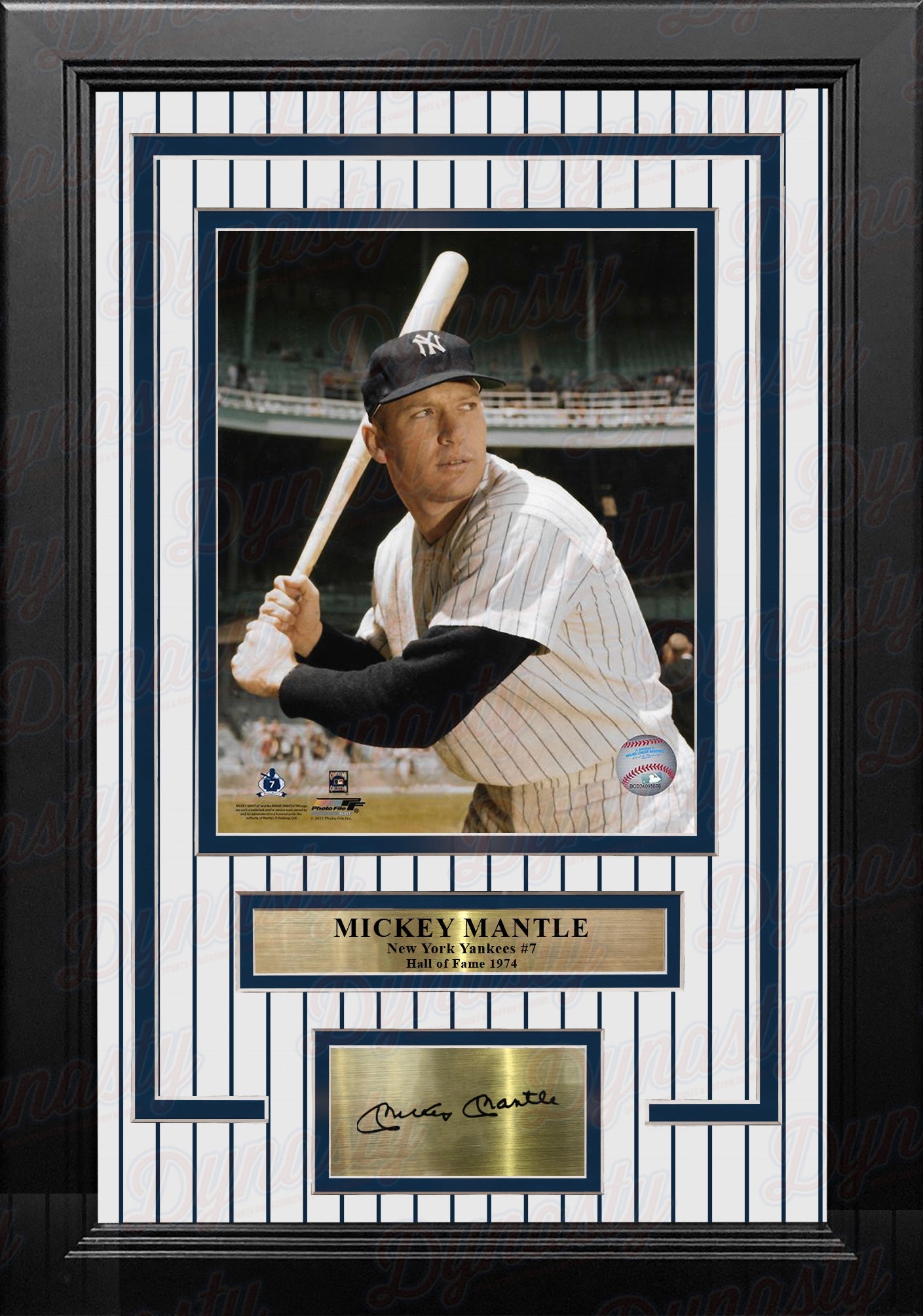 Mickey Mantle in Color New York Yankees 8" x 10" Framed Baseball Photo with Engraved Autograph 1